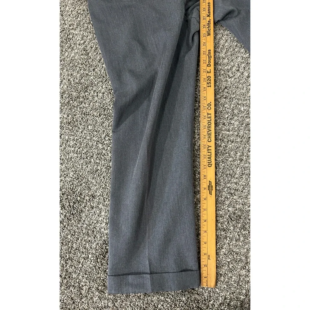 Haggar Mens Pleated Dress Pants 38x30 Gray Cuffed Dacron Rayon Trousers 249054